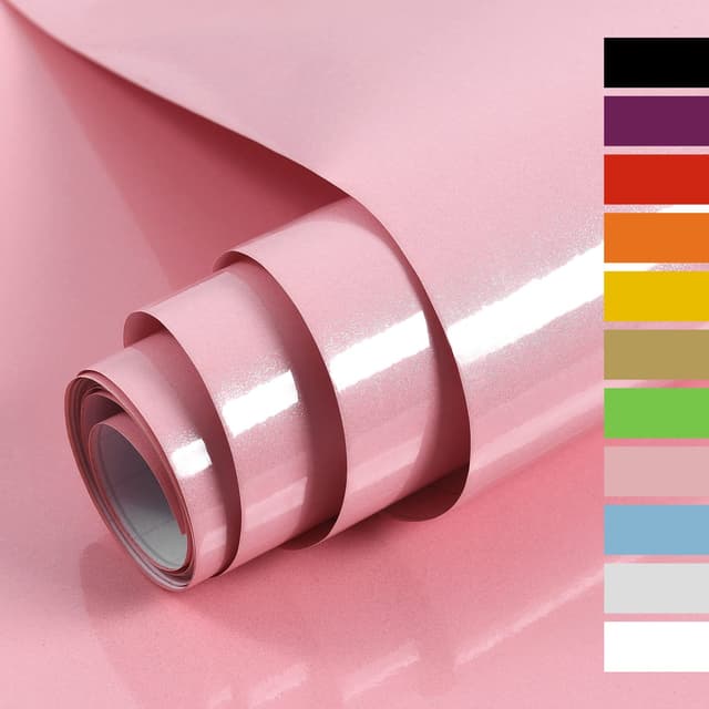 🌟 Deal: Rosa Hochglanz Möbelfolie mit Glitzereffekt 40cmX3m 🛋️