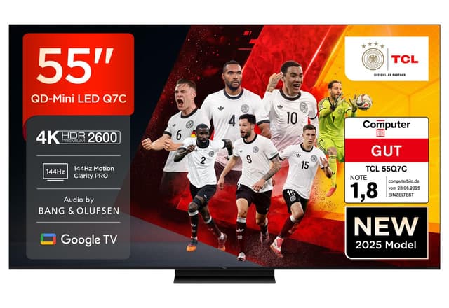 🌟 Angebot des Tages! TCL 55Q7C QLED Mini LED Fernseher, 55 Zoll, 4K HDR Premium 📺