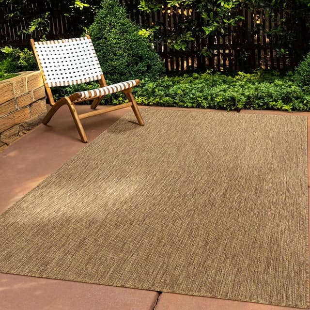 🌞 In & Outdoor Teppich 160x220 cm Braun - Wetterfest & Pflegeleicht 🌿
