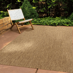 🌞 In & Outdoor Teppich 160x220 cm Braun - Wetterfest & Pflegeleicht 🌿