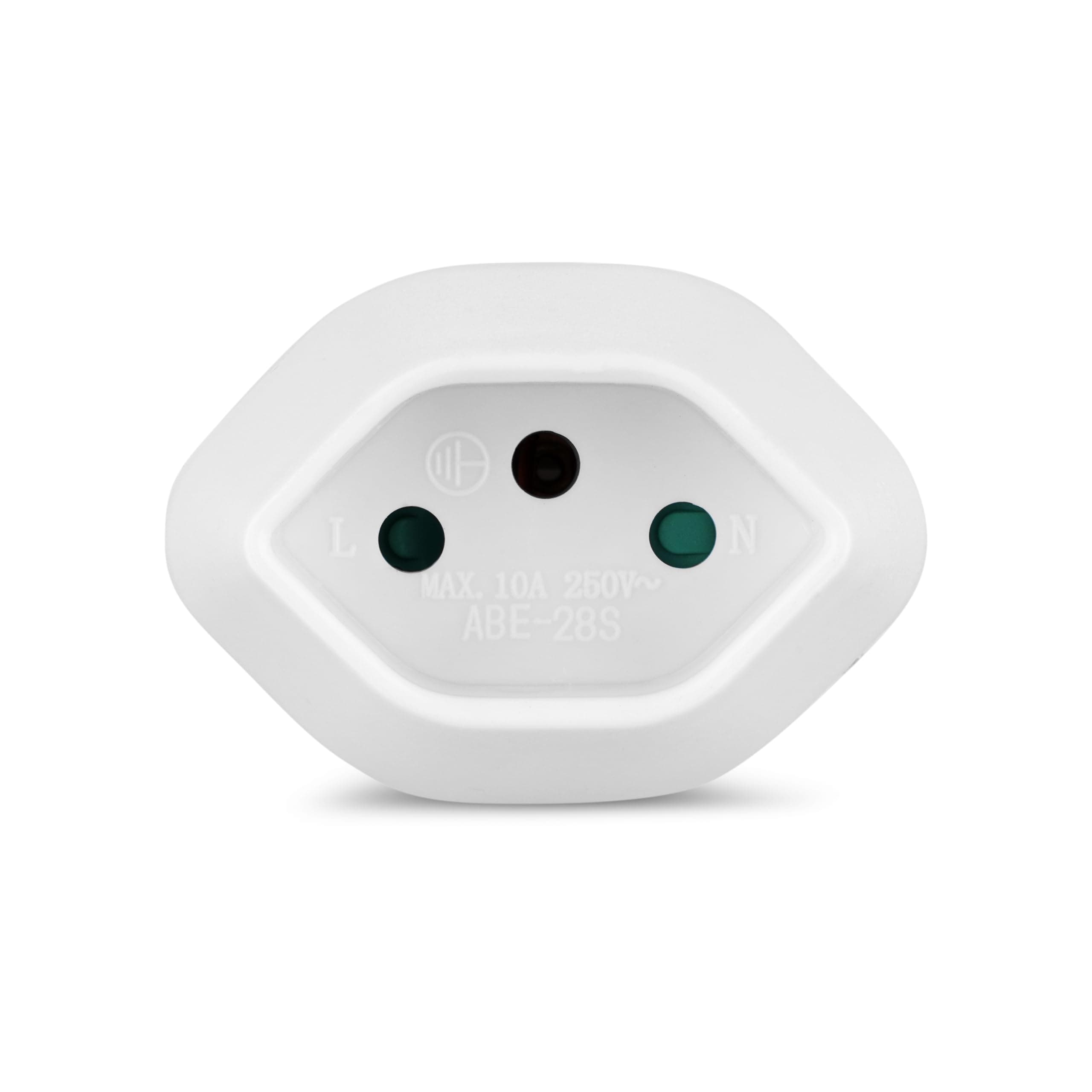 🔌🌍 REV Reisestecker – Reiseadapter (DE - CH) – Übergangsstecker max. 10A, 230VAC, weiß CH in DE