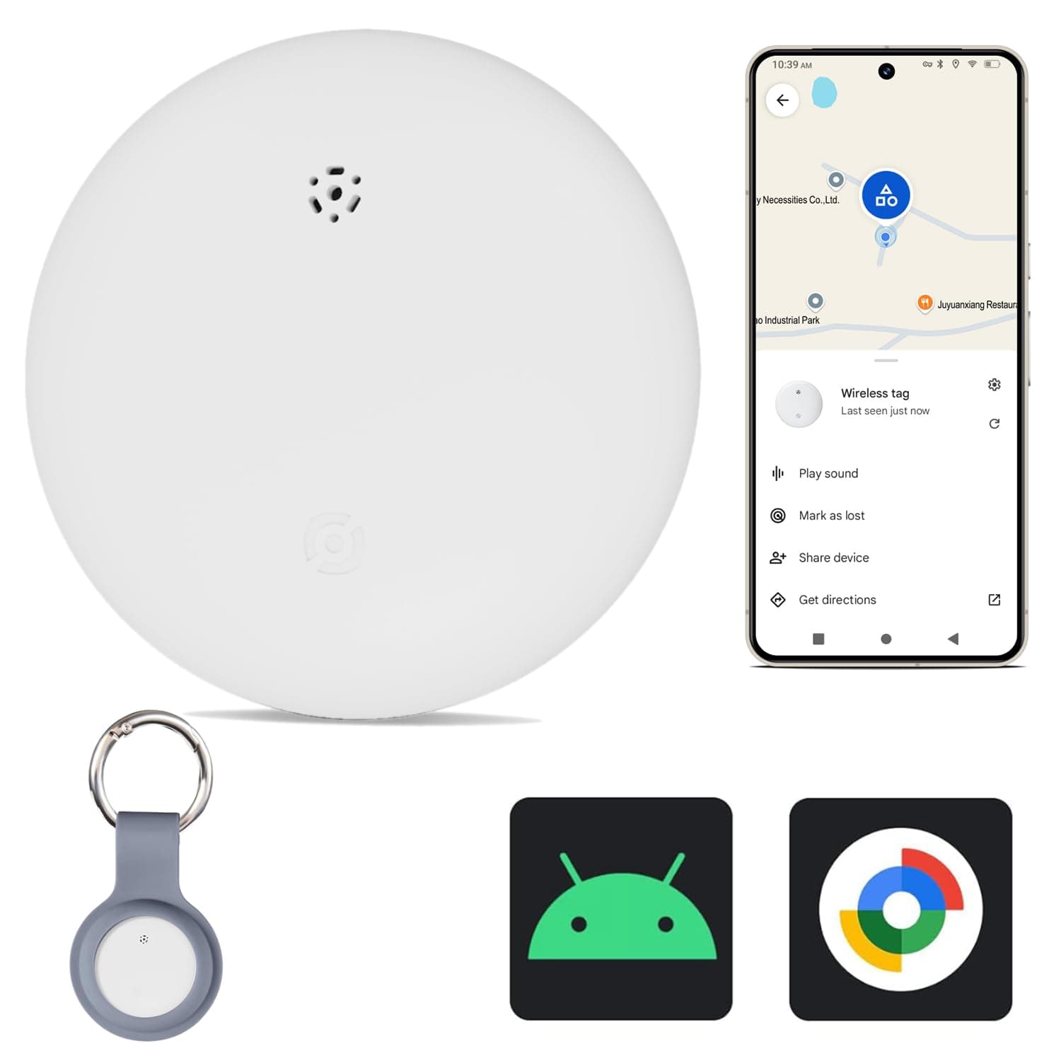 Reyke GPS Tracker Android & Air Smart Tag - Schlüsselfinder, IP66 Wasserdicht 🌊