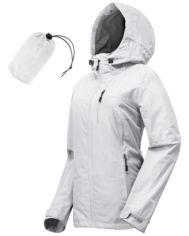 🧥 33,000ft Regenjacke Damen Wasserdicht 🌧️ Atmungsaktiv 🌬️ Leichte Jacke mit Kapuze 🧳