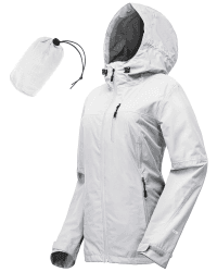 🧥 33,000ft Regenjacke Damen Wasserdicht 🌧️ Atmungsaktiv 🌬️ Leichte Jacke mit Kapuze 🧳