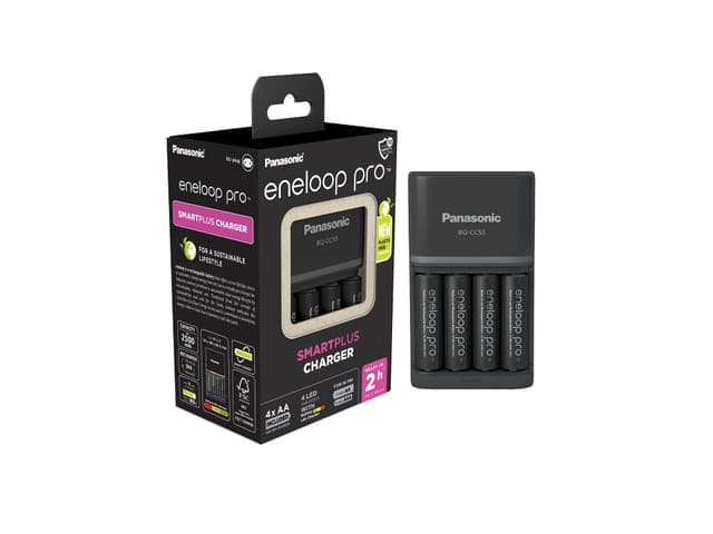 🔋🔌 eneloop pro SmartPlus Ladegerät inkl. 4 AA Batterien Single - DEAL!