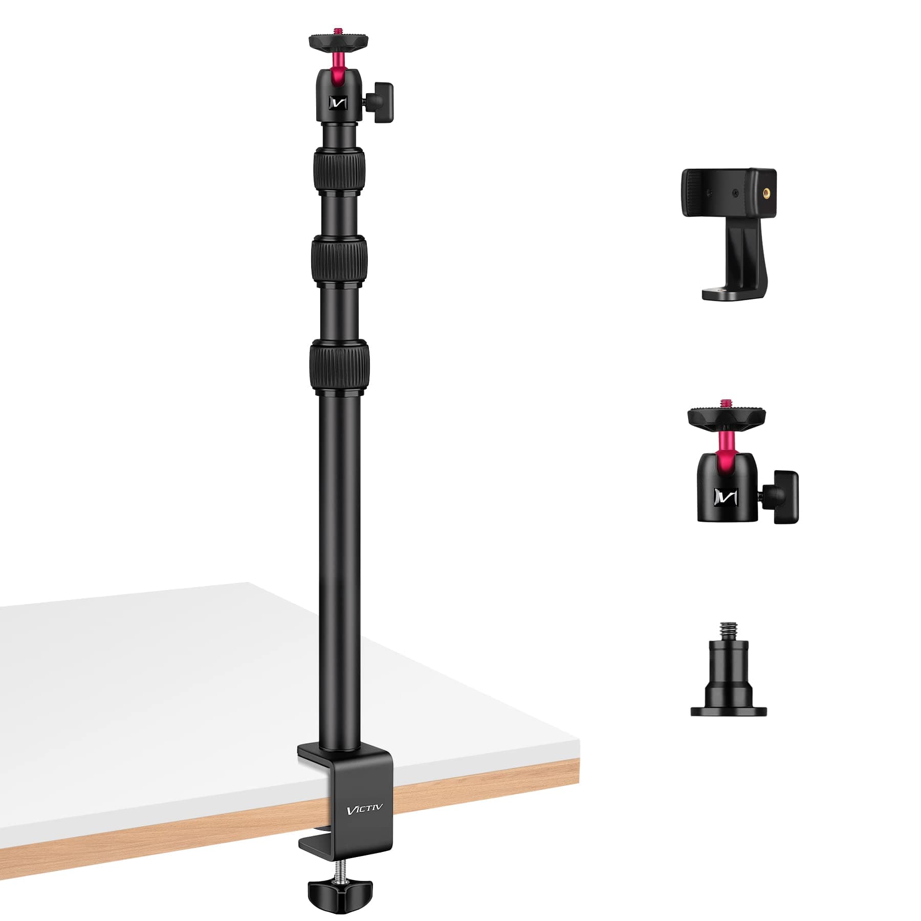 Multifunktionales Kamera Tischstativ 📷 - 37cm-105cm - Mit Handyhalterung