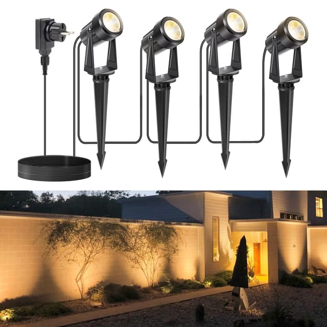 🌿🌟 NIORSUN Gartenbeleuchtung LED, Warmweiß 4-in-1 - Angebot