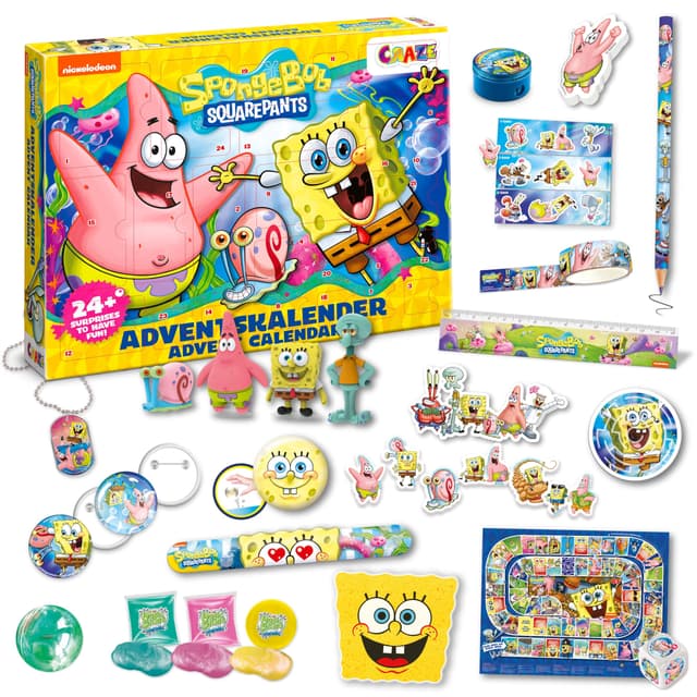 CRAZE SpongeBob Schwammkopf Adventskalender für Kinder 🎁 Spielzeug-Adventskalender für Jungen & Mädchen