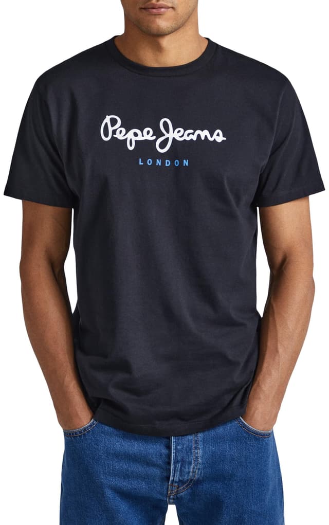 Angebot: Pepe Jeans Eggo N T-Shirts Herren L Schwarz (Schwarz) 👕🔥