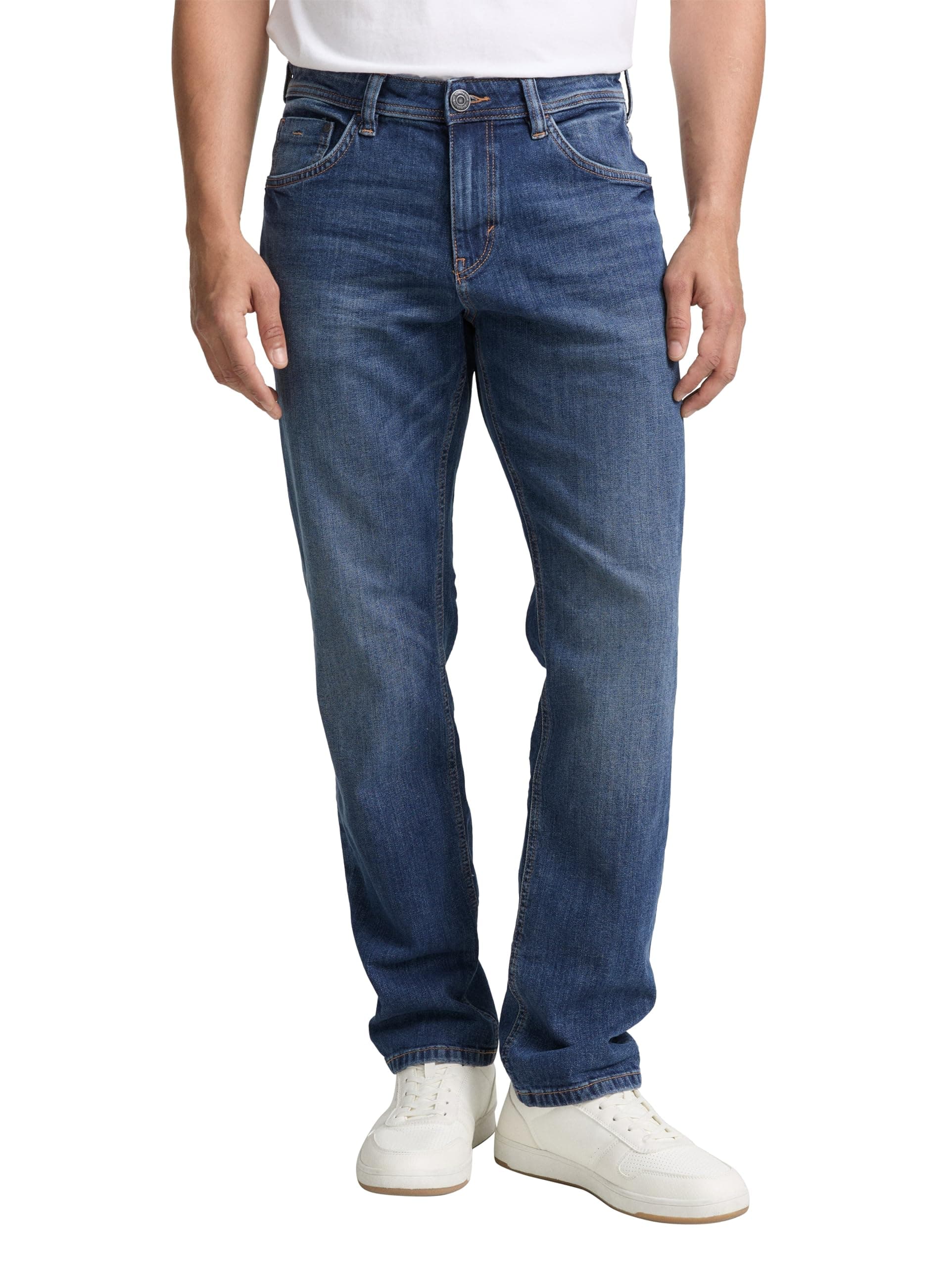 👖 TOM TAILOR Herren Marvin Straight Jeans 33W / 32L 10119 - Used Mid Stone Blue Denim - Angebot!
