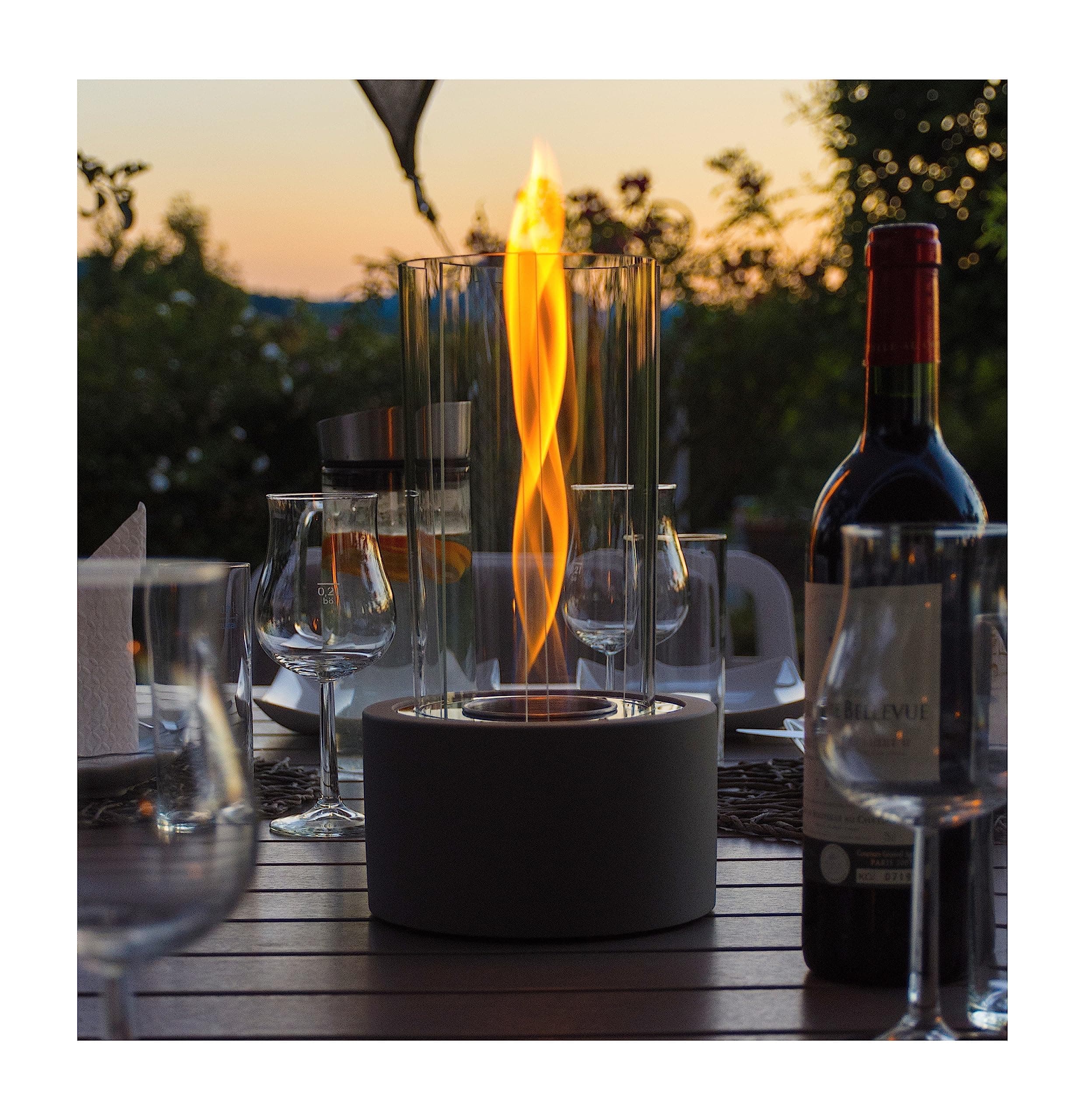 Firell Bioethanol Tischkamin aus massivem Beton 🔥🏆 - Ethanol Tischfeuer Indoor & Outdoor