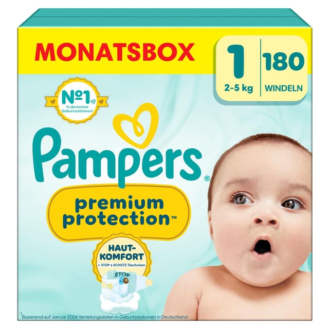 🌟 Mega Deal! Pampers Premium Protection Größe 1, 180 Windeln 🌟