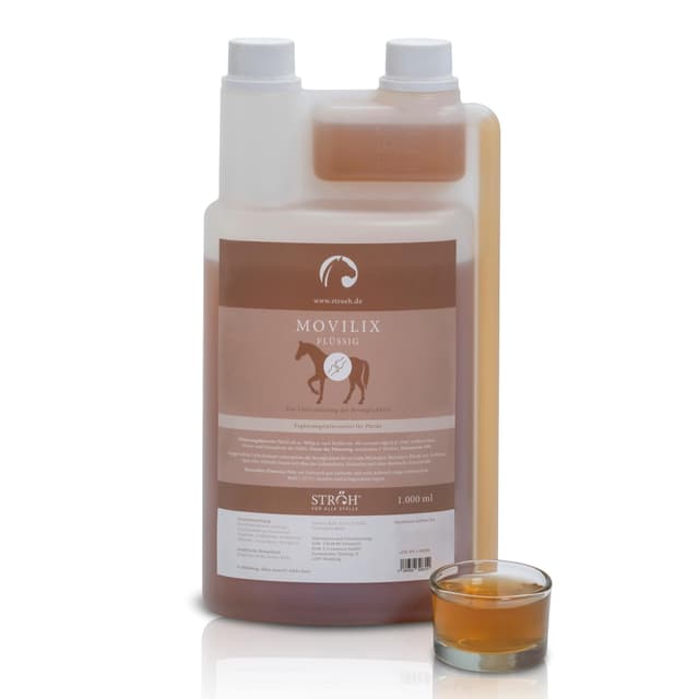 🐴 STRÖH MOVILIX (1l) • Gelenk Unterstützung für Pferde • Teufelskralle für Pferde • Fördert Beweglichkeit & Gelenkgesundheit • Gelenk-Saft Pferd • Nahrungsergänzung für Pferde 1 L 🐴