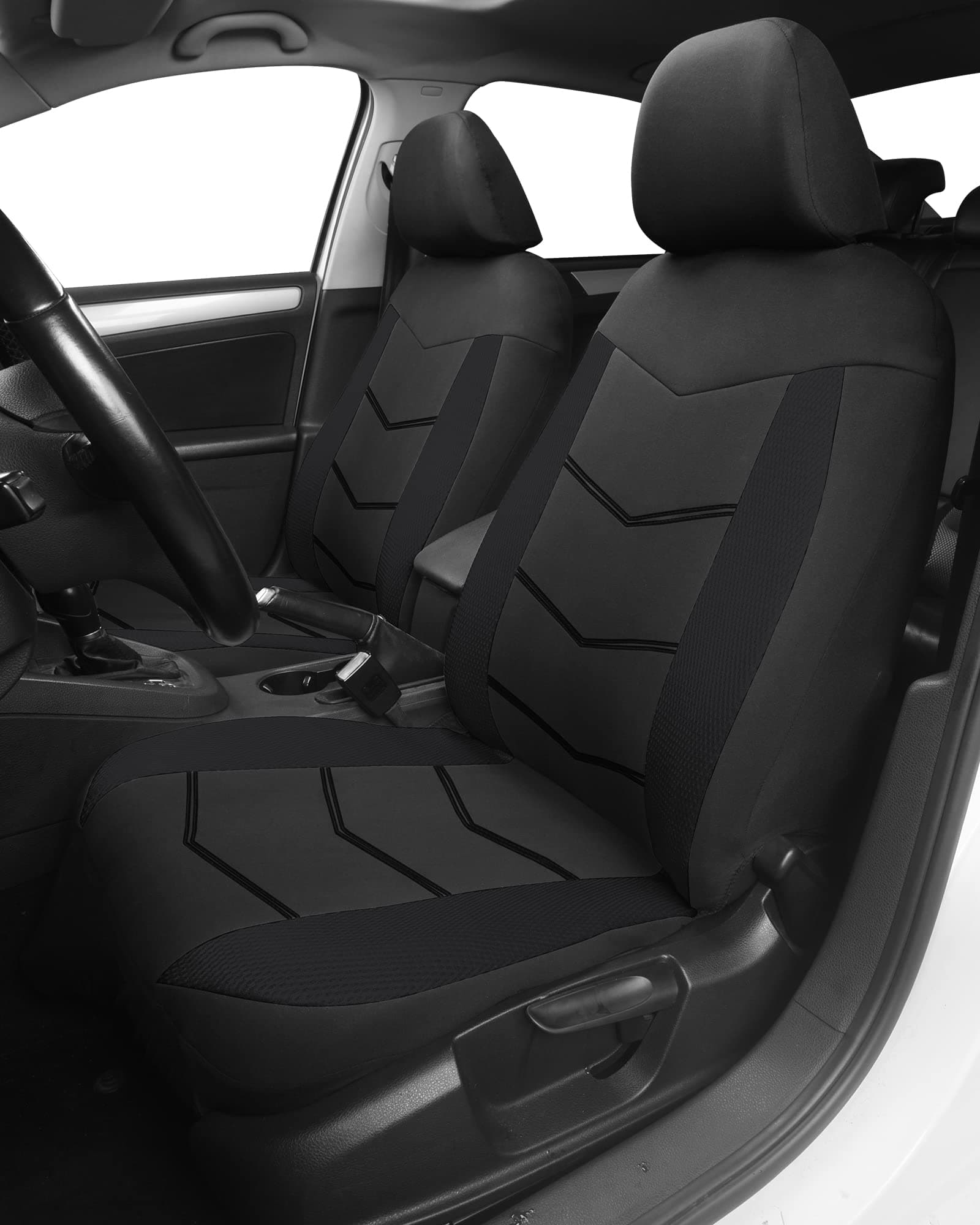 TOYOUN Universal Autositzbezüge für Vordersitze 🚗 - Sitzschoner Auto 2er Set Schwarz