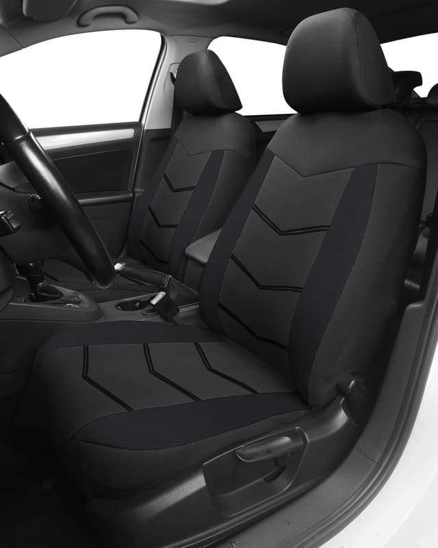TOYOUN Universal Autositzbezüge für Vordersitze 🚗 - Sitzschoner Auto 2er Set Schwarz