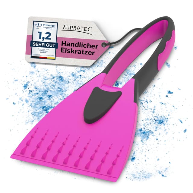AUPROTEC Eiskratzer 2K Auto mit rutschfestem Softgriff - Pink ❄️