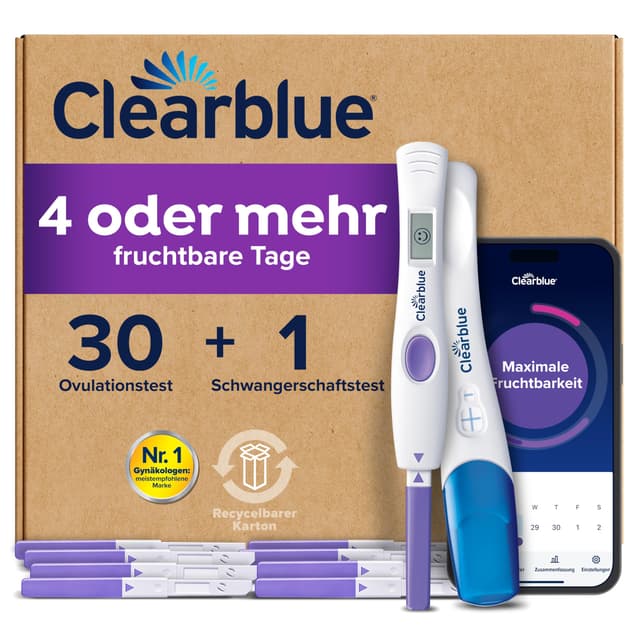🤰📊 Clearblue 30 Ovulationstest Fortschrittlich & Digital + 1 Schwangerschaftstest 🌟