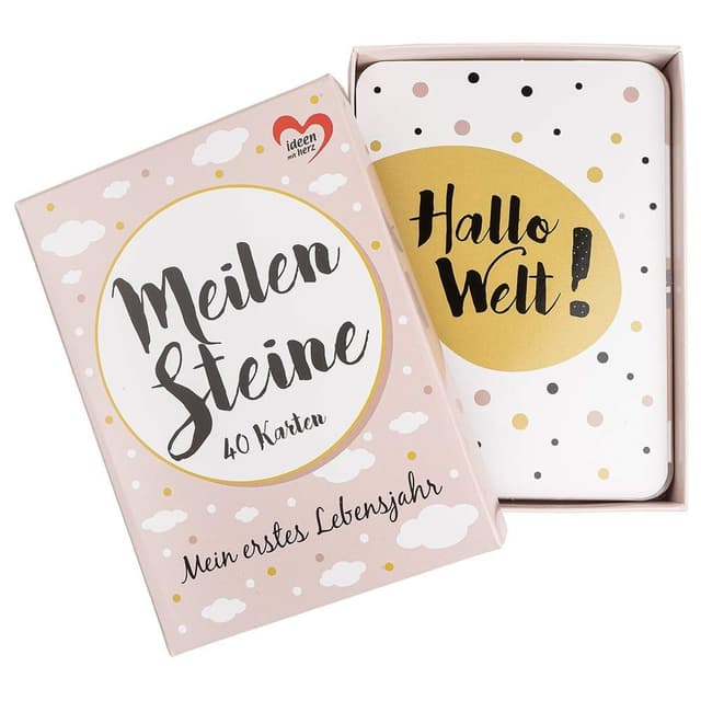 👶🎉 Ideen mit Herz Meilensteinkarten Baby | 40 Stück | 10,5 cm x 14,8 | Ereigniskarten