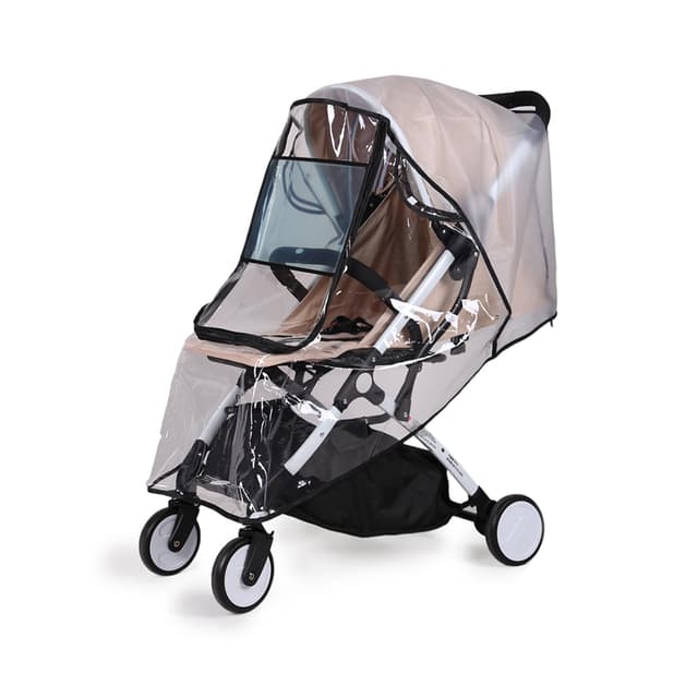 🌧️🌂 Bemece Regenschutz für Kinderwagen | Regenverdeck für Buggy | Schwarz-L