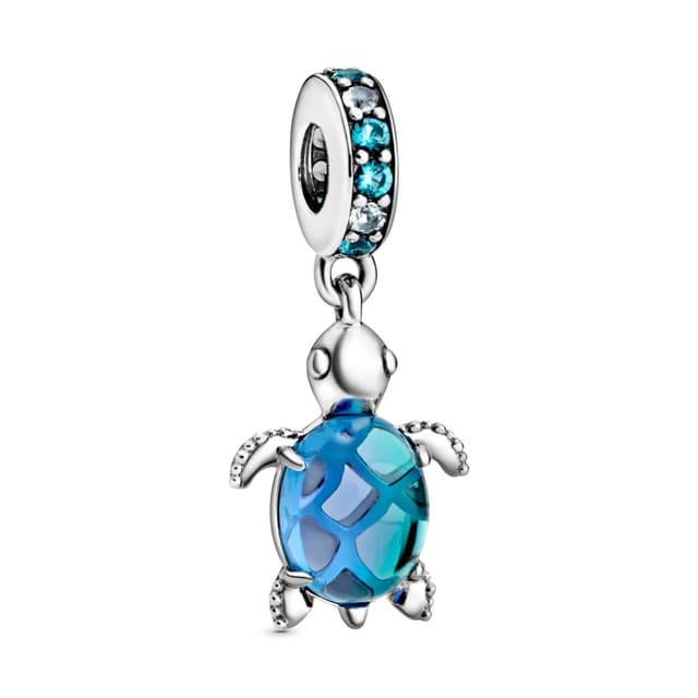 🐢 PANDORA Meeresschildkröte Murano-Glas Charm-Anhänger 798939C01 5,1 x 16,5 x 13,4 mm Blau