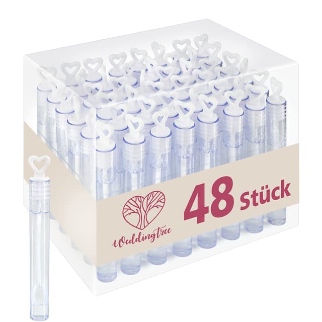 WeddingTree Seifenblasen Hochzeit Set mit Herzgriff - herzallerliebst für Hochzeit und mehr ❤️🎉