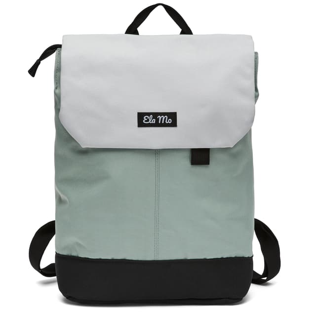 Ela Mo Rucksack Damen - Daypack schön u. durchdacht - Laptop Rucksäcke für Frauen - Anti Diebstahl Tasche für Schule, Uni, Business (Mintgrey) ⭐🎒