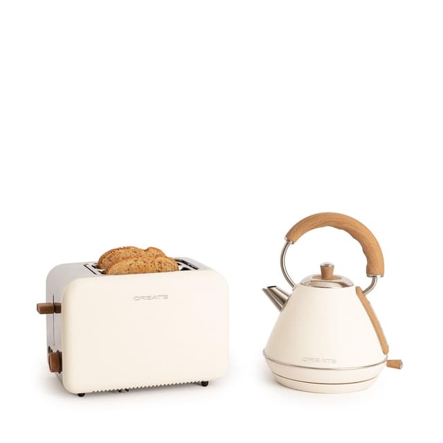 Angebot: TOAST RETRO + KETTLE RETRO L - Toaster Cremeweiß mit Wasserkocher Cremeweiß