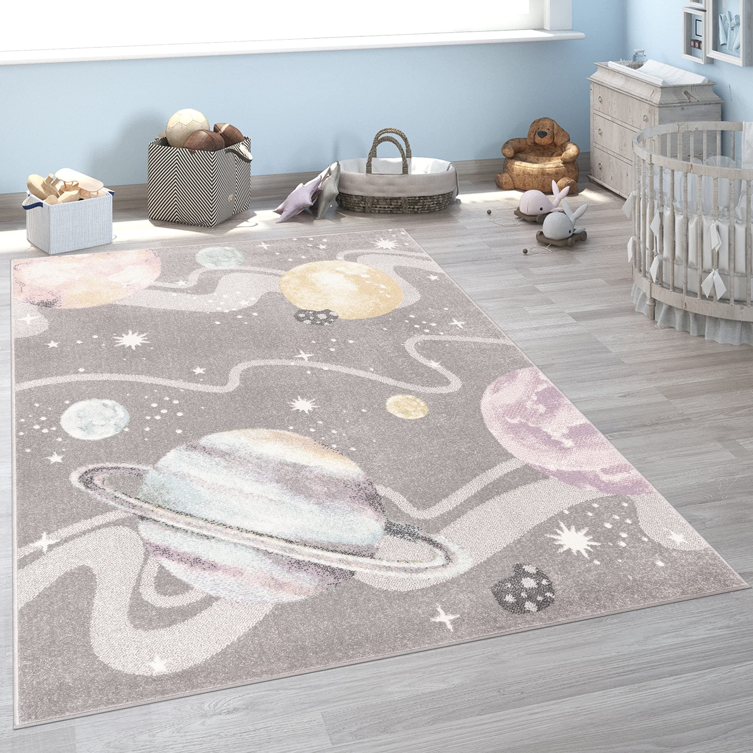 🌌🚀 Paco Home Kinderteppich - Weltraum Teppich für Kinderzimmer 🌟👦👧
