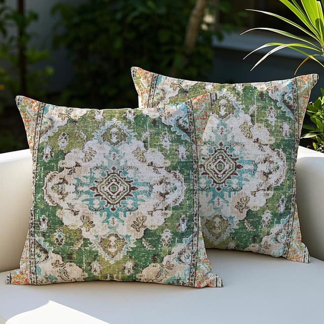 Vorysum Outdoor Kissen Wetterfest 45x45 cm Boho Dekokissen Kissenbezüge Vintage Kissenhülle 🌿🛋️