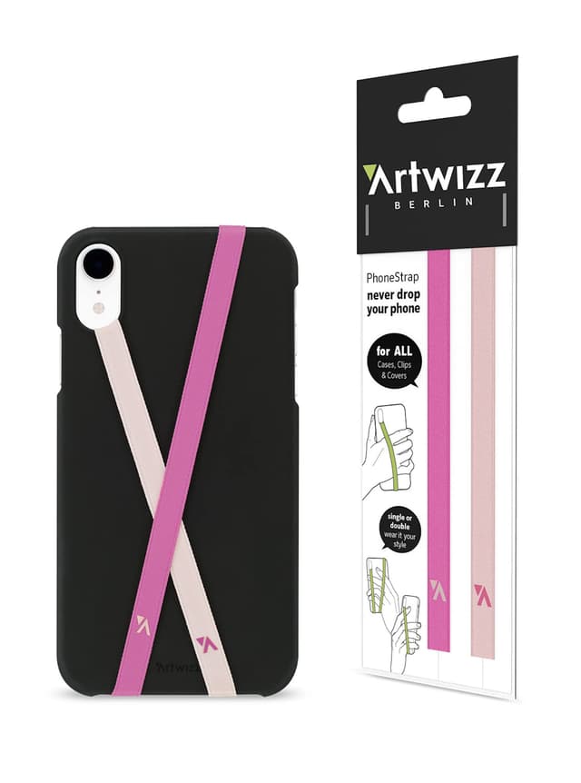 Artwizz PhoneStrap Fingerhalter - Zwei Smartphone Halterungen - Rosa/Pink 📱🔒