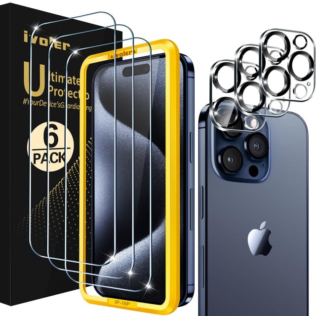 📱 iVoler 3+3 Stück Panzer Schutz Glas für iPhone 15 Pro Max 6.7 Zoll 🛡️
