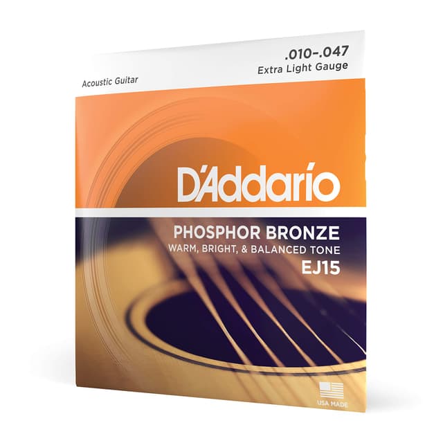 D'Addario EJ15 Phosphor Bronze Akustikgitarren-Saiten | 010' - 047' | 1-Pack Extra Light 🎸🎶