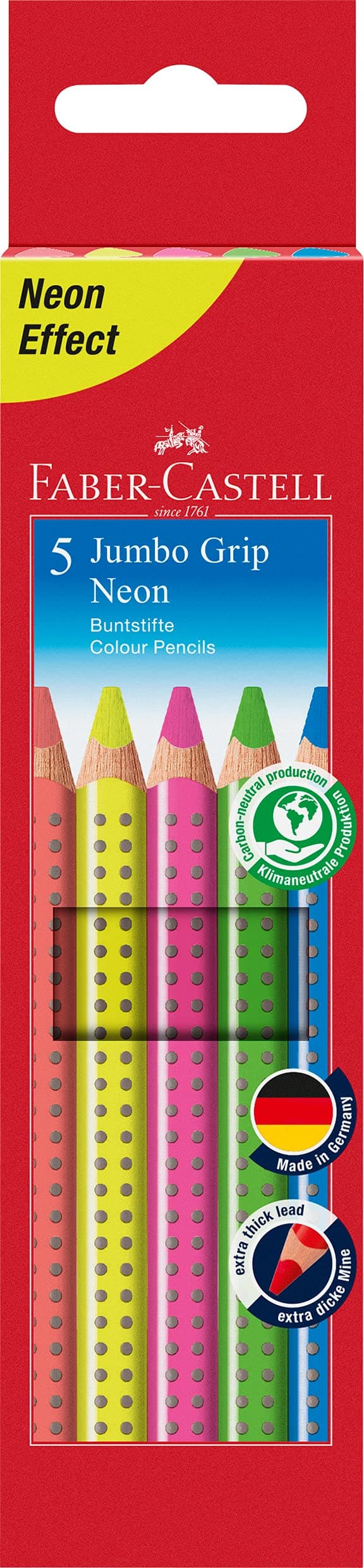 🌈 FABER-CASTELL 110994 - Jumbo Buntstifte Set GRIP Neon 🖍️