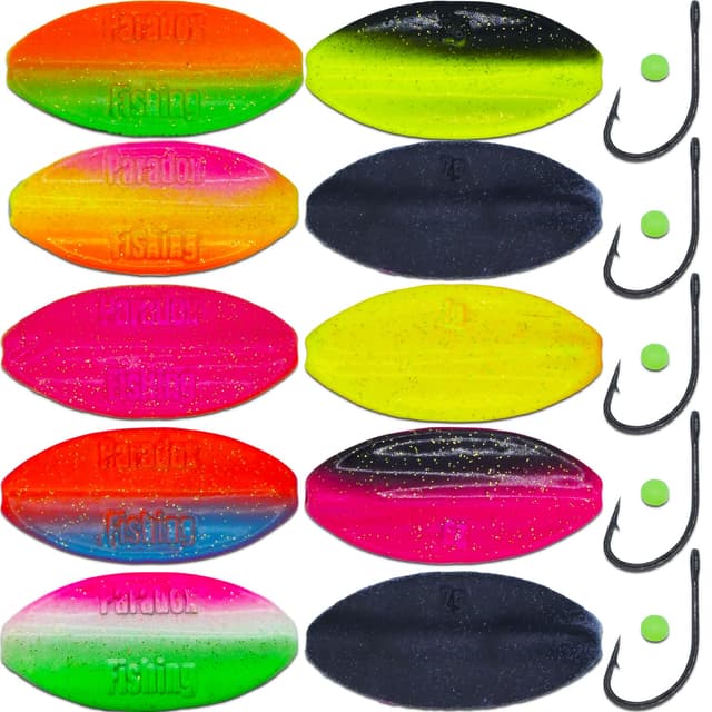 🎣 Paradox Fishing 5X 2,0g/3,5g Durchlaufblinker Set I Wing Inline Spoon I Forellenköder 🐟