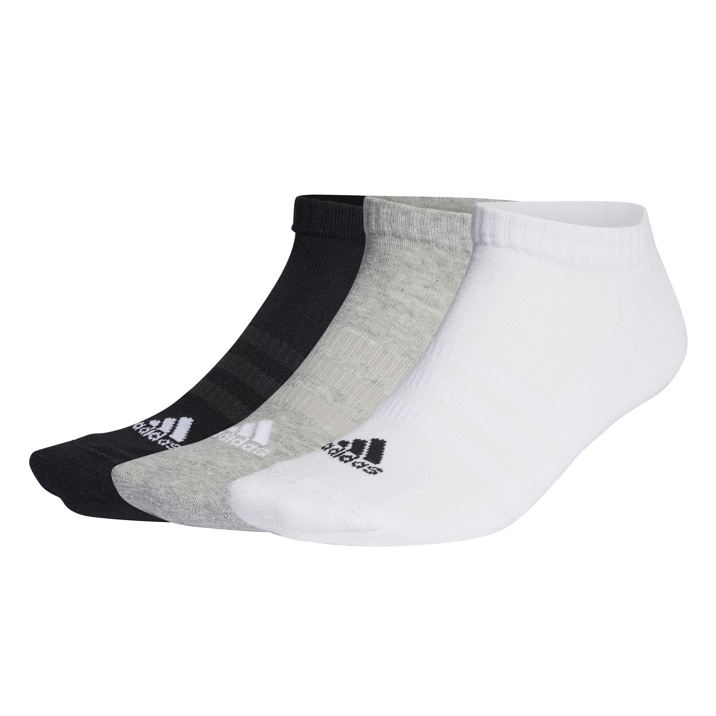 🧦🛍️ Angebot: adidas Unisex Gepolsterte Sneaker-Socken 3 Paare 40-42 Medium Grau / Weiß / Schwarz
