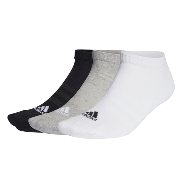 🧦🛍️ Angebot: adidas Unisex Gepolsterte Sneaker-Socken 3 Paare 40-42 Medium Grau / Weiß / Schwarz