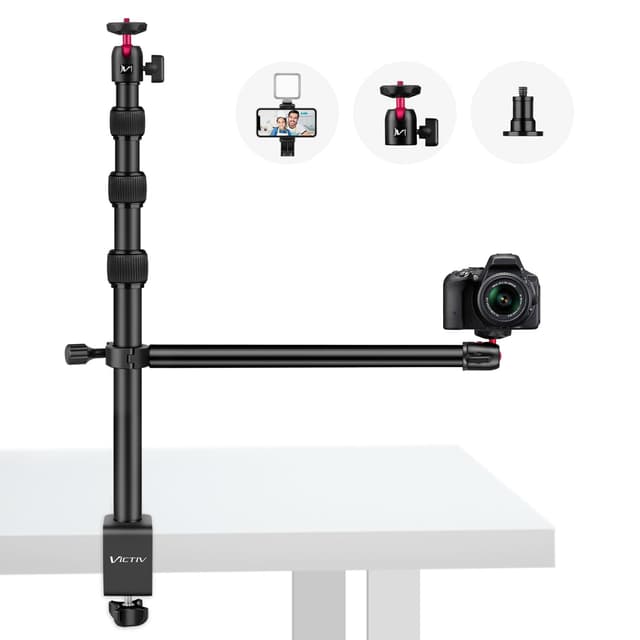 Victiv Kamera Tischhalterung, 37cm-105cm Kamera Tischstativ für DSLR Canon, Lichtstativ Klemmstativ 📷