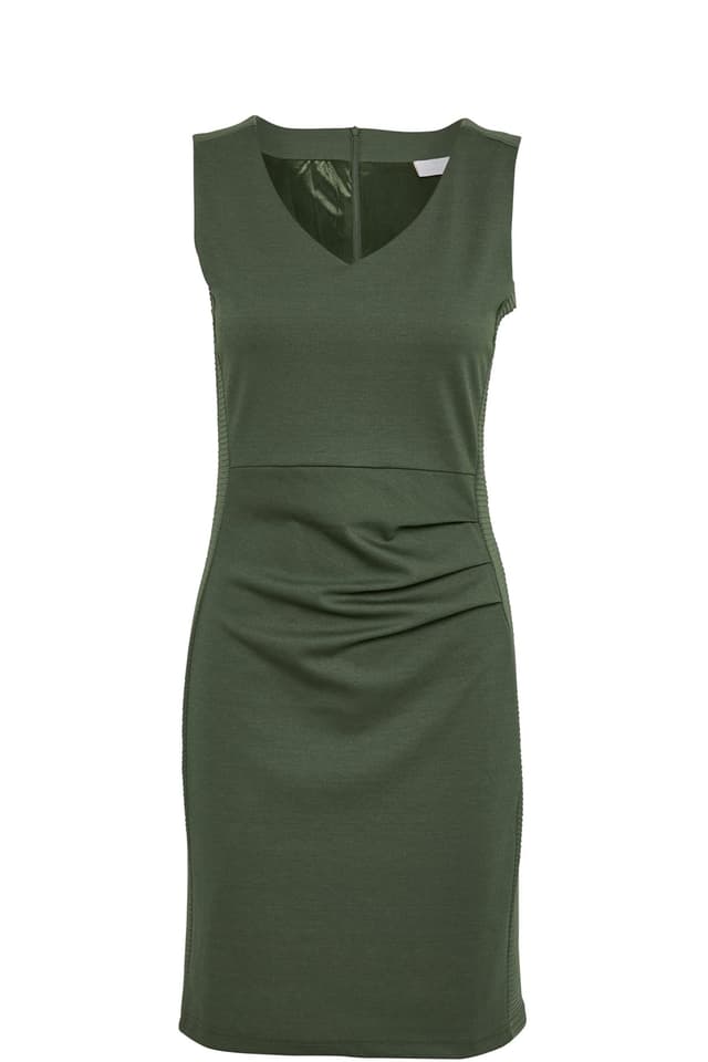 👗 KAFFE Kleid Sara Damen Cocktailkleid Ärmellos Elegant Knielang Sommerkleid XXL Old Green 🌿