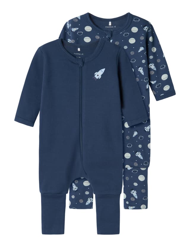 🌙🌟 HALBER PREIS! NAME IT Jungen Schlafanzug 2er-Pack 92 Dark Denim 🌟🌙