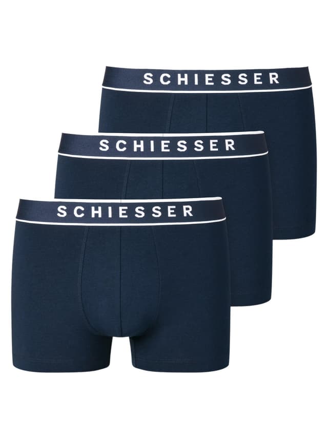 🔥 Angebot! Schiesser Herren 3er Pack Boxershorts aus Bio-Baumwolle XL Dunkelblau