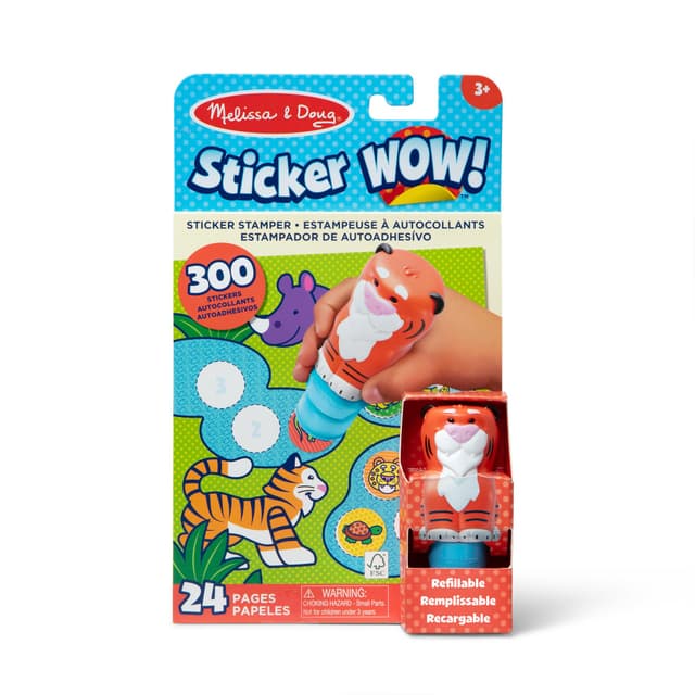 Melissa & Doug Sticker WOW Aufkleberstempel und Aktivitätenblock - Tiger Stamper, Stickers & Book
