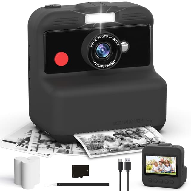 📸 CAMCLID Sofortbildkamera Kinder, 3,0 Zoll Bildschirm Kinderkamera - 48MP/1080P Kinder Kamera Sofortdruck 🎁