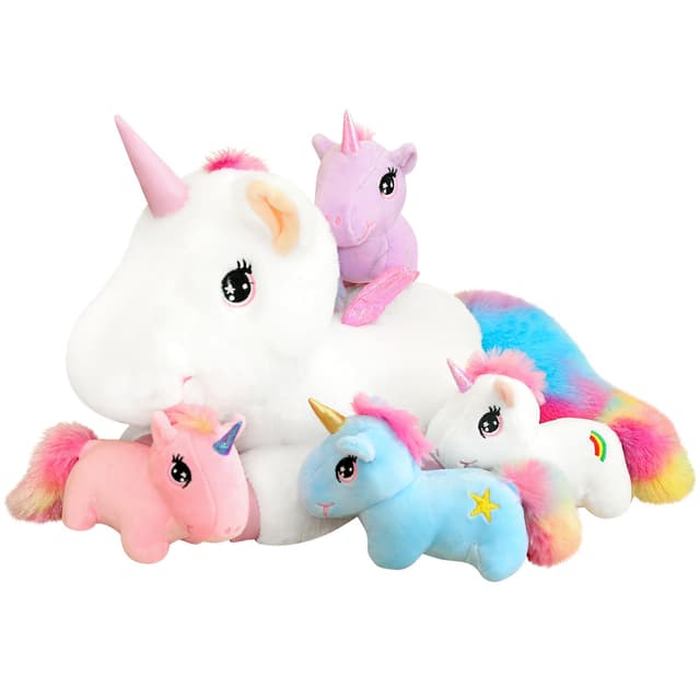 🦄🌈 Einhorn Plüschtiere mit Überraschungsbaby 🎁