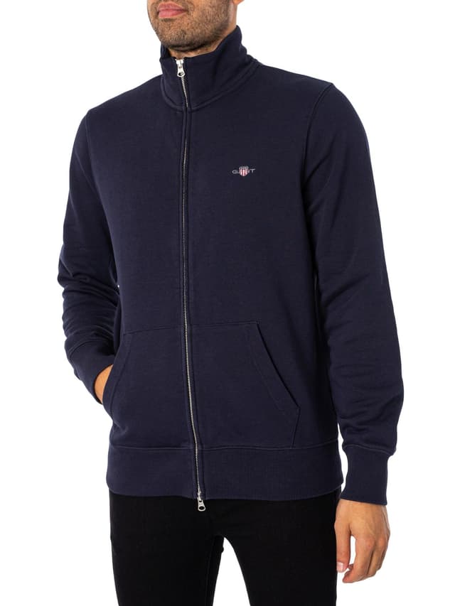 🔥 Angebot: GANT Herren Reg Shield Full Zip Sweat Strickjacke M Evening Blue!