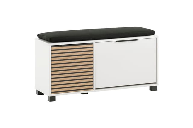 🛋️ Schildmeyer Loft Schuhbank 157169 - Mattweiß/Akustikpaneel Optik
