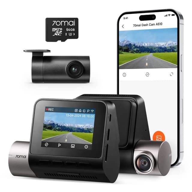 70mai Dashcam A510: Fortschrittliche Autokamera mit Dual-Channel HDR und GPS
