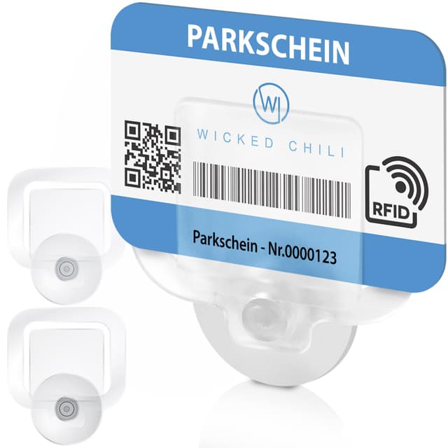 🚗 Wicked Chili 2er Set Parkausweis Auto Halterung mit 30mm Saugnapf 🅿️🚗