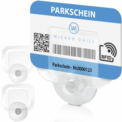 🚗 Wicked Chili 2er Set Parkausweis Auto Halterung mit 30mm Saugnapf 🅿️🚗