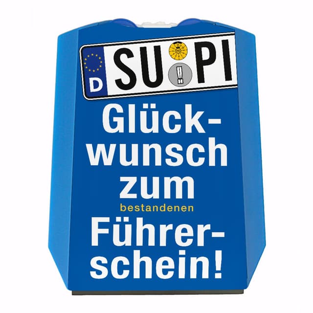 Glückwunsch zum bestandenen Führerschein 🚗🎉 Parkscheibe mit 2 Einkaufswagenchips - Geschenk für Fahranfänger