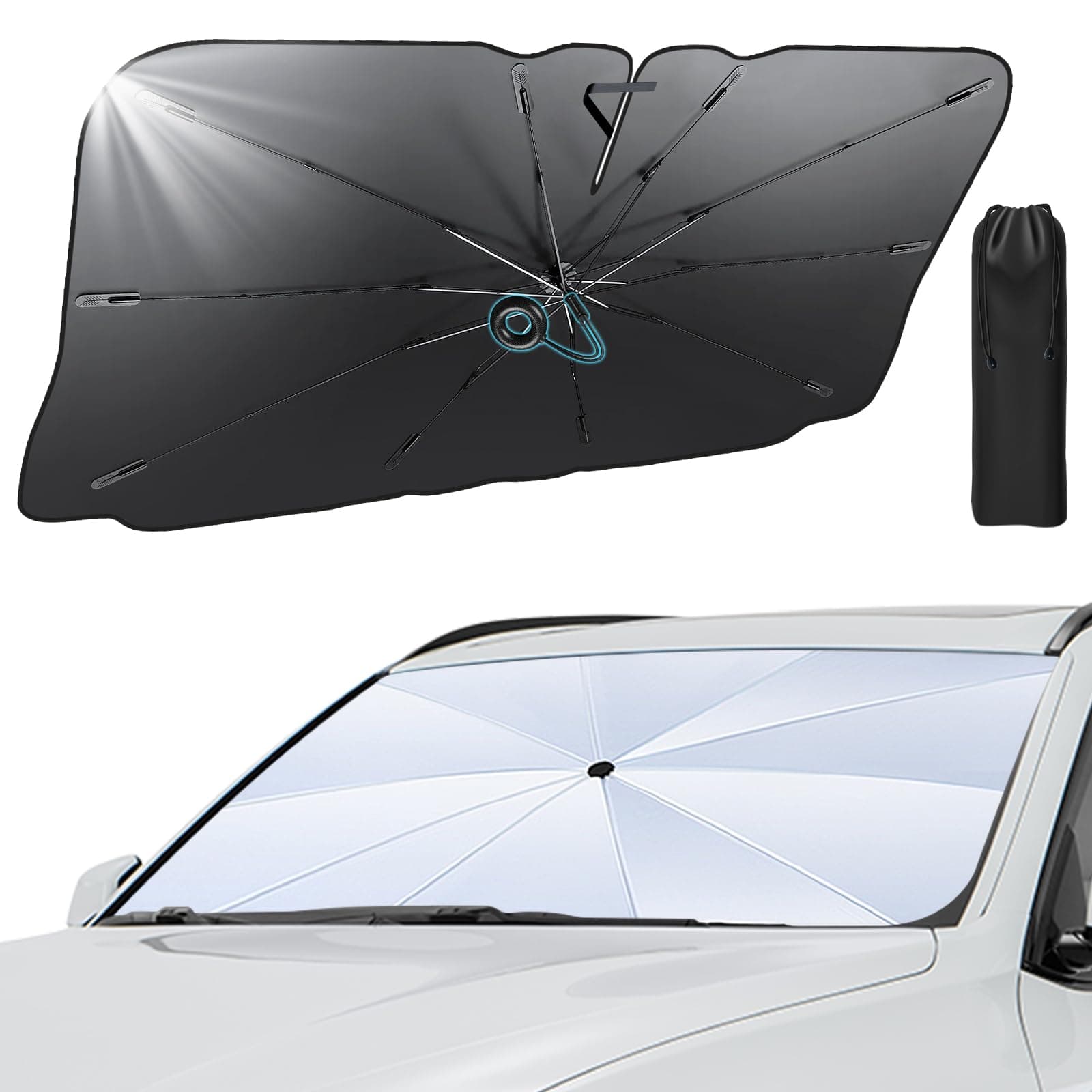 🌞🚗 GOHHME Auto Sonnenschirm Frontscheibe 145 x 85CM 🚗🌞